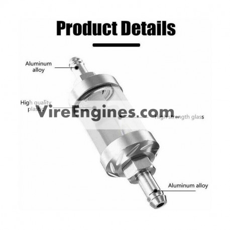 Fuel Filter - METAL & GLASS inline 40 micron
